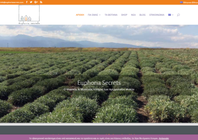 Evangelos Demeslis | web developer | Portfolio - Έργα (ενδεικτικά) 3 Euphoria Secrets. Αρωματικά φυτά βιολογικής καλλιέργειας.