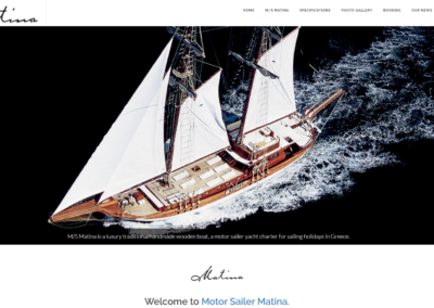 Evangelos Demeslis | web developer | Portfolio - Έργα (ενδεικτικά) 1 M/S Matina. Luxury traditional handmade wooden boat.