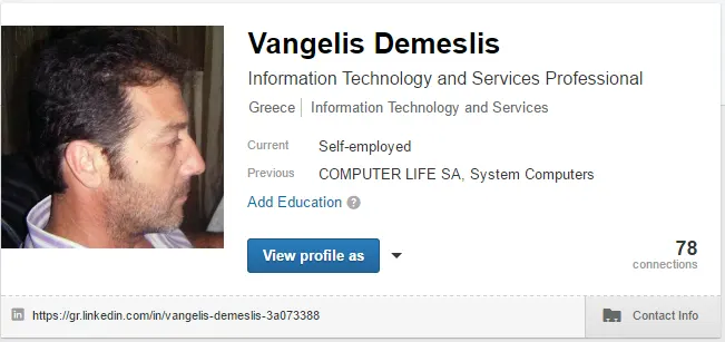 Vangelis-Demeslis-likedin18 Δεμεσλής Ευάγγελος - Evangelos Demeslis - Freelance WEBdeveloper - WEBdesigner - Internet Applications -Linkedin Profile